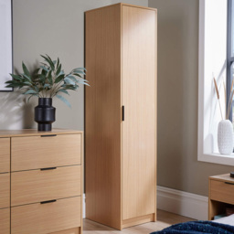 Home Source Phoenix Single Door Oak Wardrobe