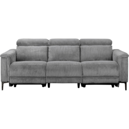 Loft24 Lund 3 Seater Grey Corduroy Electric Recliner Sofa - thumbnail 2