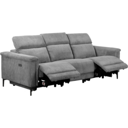 Loft24 Lund 3 Seater Grey Corduroy Electric Recliner Sofa - thumbnail 4