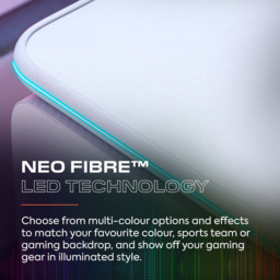 X Rocker Carbon-Tek White Single Drawer Single Shelf Gaming Desk with Neo Fibre LED Lights - thumbnail 2