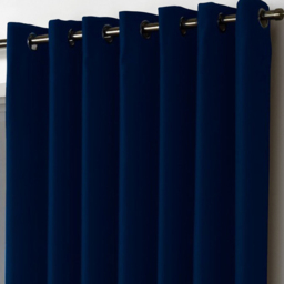 Alan Symonds Essential Plain Ring Top Eyelet Curtains Navy 117 x 183cm - thumbnail 3