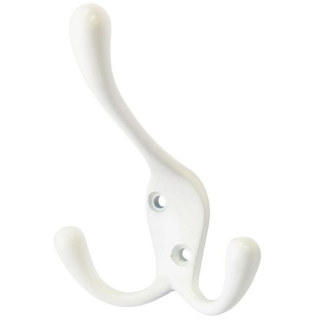White 3 Prong Hat and Coat Hook