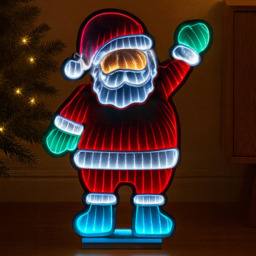 Xmas Haus 200 Multicolour Super Bright LED Santa Infinity Light 39 x 59cm