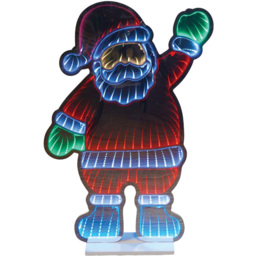 Xmas Haus 200 Multicolour Super Bright LED Santa Infinity Light 39 x 59cm - thumbnail 2