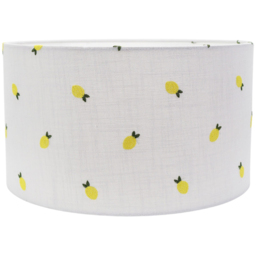 ValueLights Brae Natural White Lemon Embroidered Drum Lamp Shade Medium