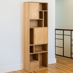 Florence Rangoon 3 Door 9 Shelf Oak Bookcase