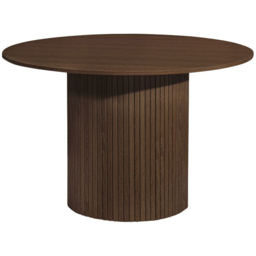 Birlea Axel Round Dark Brown 4 Seater Fluted Dining Table - thumbnail 2