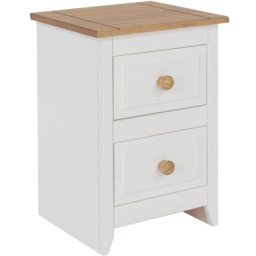 Capri 2 Drawer White Petite Bedside Table - thumbnail 3