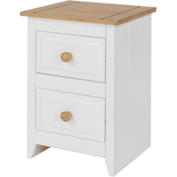 Capri 2 Drawer White Petite Bedside Table - thumbnail 2
