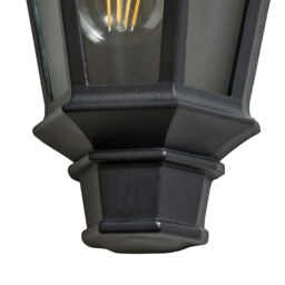 Rutland Outdoor Flush Wall Lantern - Black - thumbnail 4