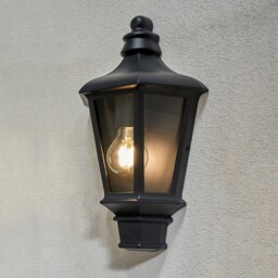 Rutland Outdoor Flush Wall Lantern - Black - thumbnail 1