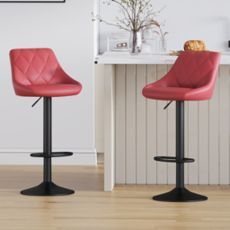 Stanley Red Adjustable Breakfast Bar Stool with Footrest Set of 2 - thumbnail 1