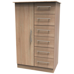 Crowndale Sherwood Bardolino Oak Single Door 6 Drawer Kids Wardrobe - thumbnail 4