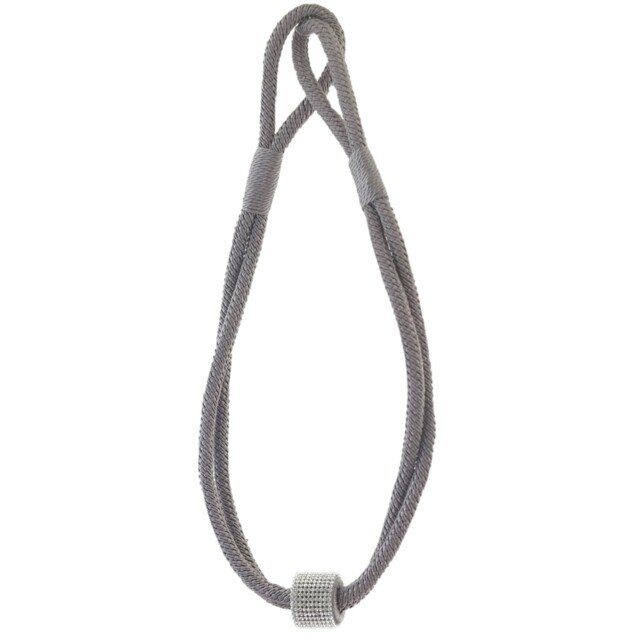 Grey Yarn Embrace Diamante Tieback