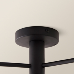 ValueLights Amaia Matt Black 3 Way Smoked Ribbed Glass LED Ceiling Light - thumbnail 3