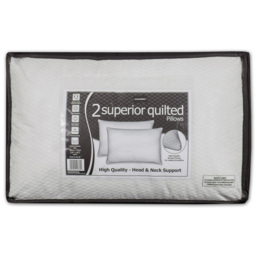 Easycomfort White Superior Quilted Jacquard Pillow 2 Pack
