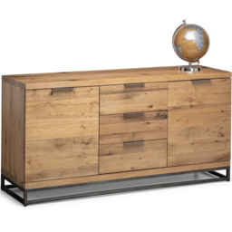 Julian Bowen Brooklyn 2 Door 3 Drawer Oak Sideboard - thumbnail 3