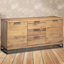 Julian Bowen Brooklyn 2 Door 3 Drawer Oak Sideboard - thumbnail 1