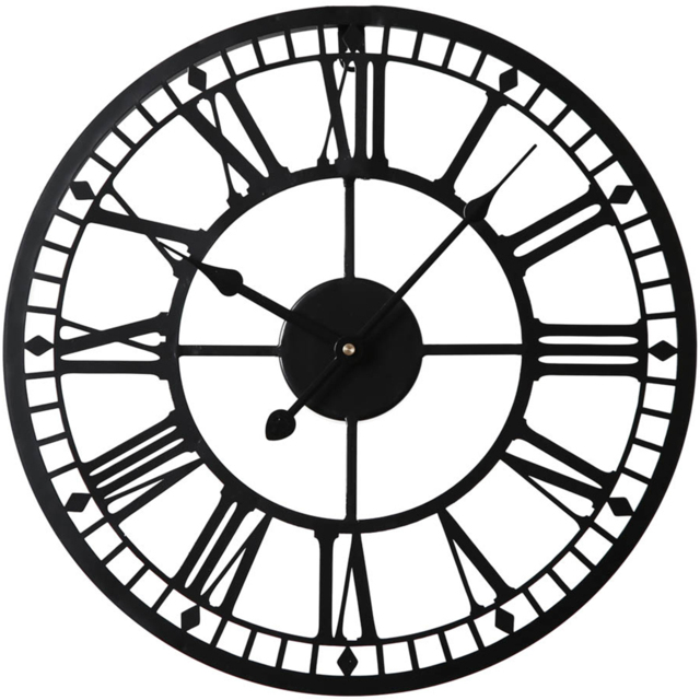 EOS Black Skeleton Wall Clock with Roman Numerals 40cm - image 1