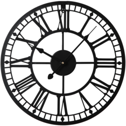 EOS Black Skeleton Wall Clock with Roman Numerals 40cm