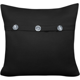 Velosso Black Diamante Mock Flap Filled Cushion 43 x 43cm 2 Pack