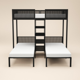 Flair Axton Black Metal Triple Bunk Bed - thumbnail 2