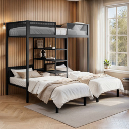 Flair Axton Black Metal Triple Bunk Bed - thumbnail 1