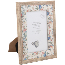 Floral Linen Wooden Frame - thumbnail 3