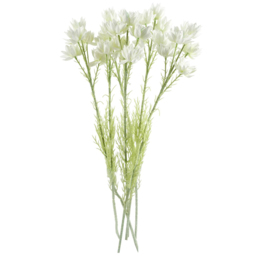Leaf Single Stem White Starflower Artificial Flower 60cm 6 Pack - thumbnail 1