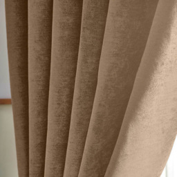 Alan Symonds Chenille Blackout Pencil Pleat Curtains Beige 168cm x 183cm - thumbnail 3