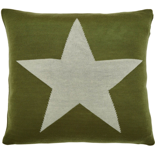 Helena Springfield Green Star Knit Cushion 45 x 45cm - image 1