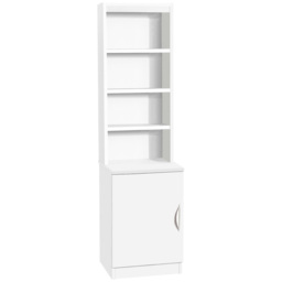 R White Cabinets Single Door White Desk Height Cupboard with Hutch - thumbnail 2