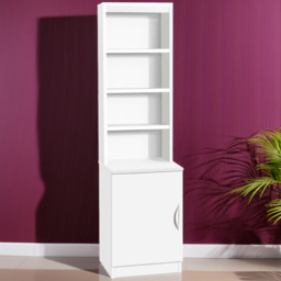 R White Cabinets Single Door White Desk Height Cupboard with Hutch - thumbnail 1