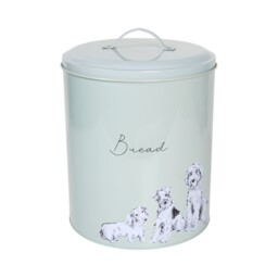 Waggy Tails Metal Bread Canister Sage Green