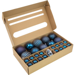 The Christmas Workshop Blue Assorted Shatterproof Bauble and Star 50 Pack - thumbnail 4