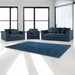 Luxor 6 Seater Navy Blue Jumbo Cord Sofa Set with Scatter Back - thumbnail 1