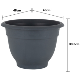 Wham Bell Pot Slate Recycled Plastic Round Planter 48cm 4 Pack - thumbnail 4