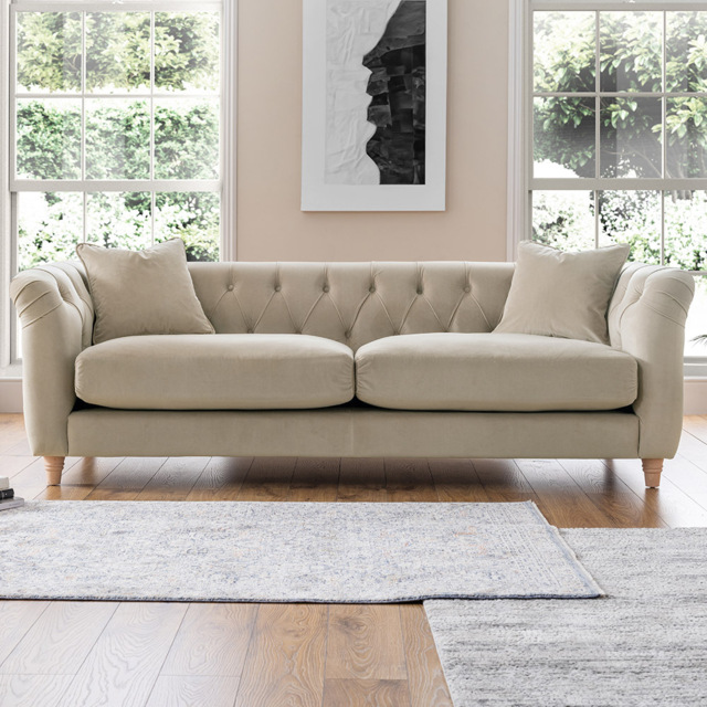 3 Seater Putty Velvet Large Sofa - image 1