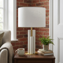 Isadora Table Lamp - White and Gold - thumbnail 3