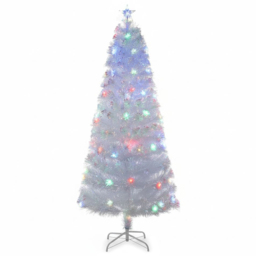 The Christmas Centre Multicolour LED White Fibre Optic Artificial Xmas Tree 5ft