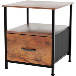 Vida Designs Chorley Rustic Brown Fabric Single Drawer Single Shelf Chest of Drawer - thumbnail 2