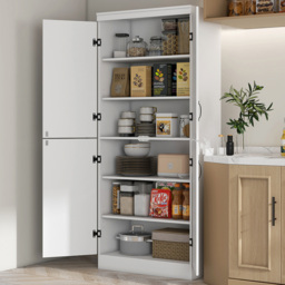 Portland White 4 Door Tall Kitchen Cupboard