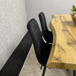 Kosy Koala 4 Seater Velvet Wooden Rectangle Dining Set Black - thumbnail 4