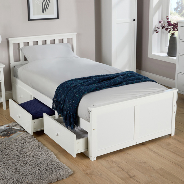Home Source Florida Single Wooden Bed with Storage - image 1