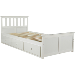 Home Source Florida Single Wooden Bed with Storage - thumbnail 2