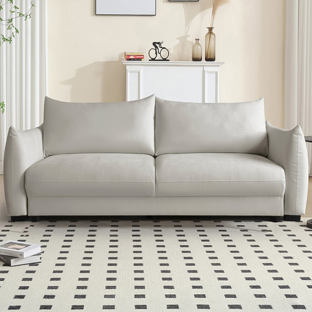 Bronte 3 Seater Natural Fabric Sofa Bed - image 1