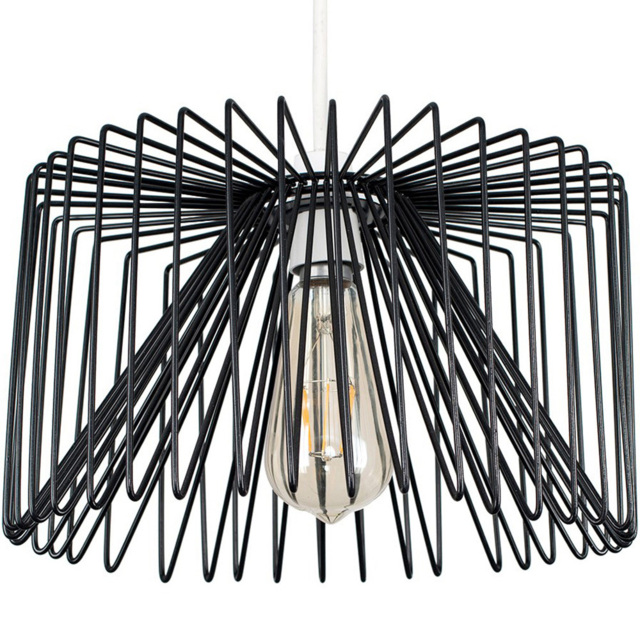 ValueLights Amadeus Wire Frame Black Pendant Shade - image 1