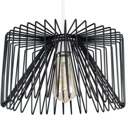 ValueLights Amadeus Wire Frame Black Pendant Shade