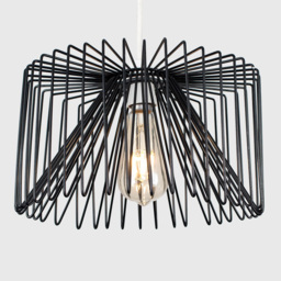 ValueLights Amadeus Wire Frame Black Pendant Shade - thumbnail 4