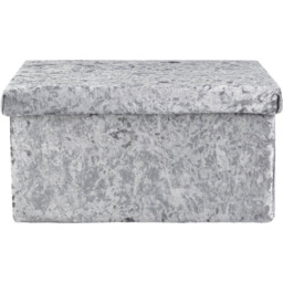 Homebase Grey Velvet Storage Box Set of 3 - thumbnail 3
